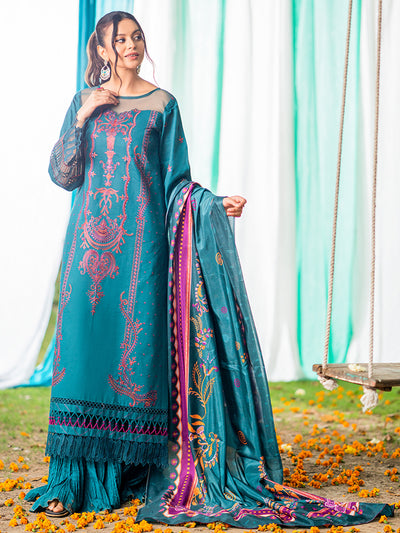 Bin Ilyas 3 Piece Unstitched Embroidered Lawn Suit - Article-1806-A