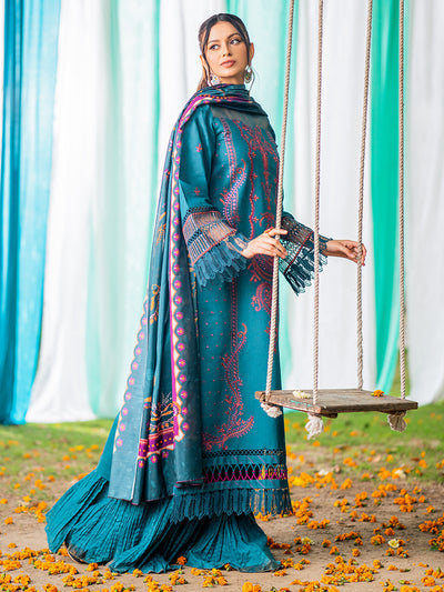 Bin Ilyas 3 Piece Unstitched Embroidered Lawn Suit - Article-1806-A