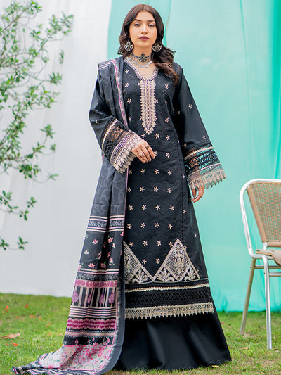 Bin Ilyas 3 Piece Unstitched Embroidered Lawn Suit - Article-1807-B