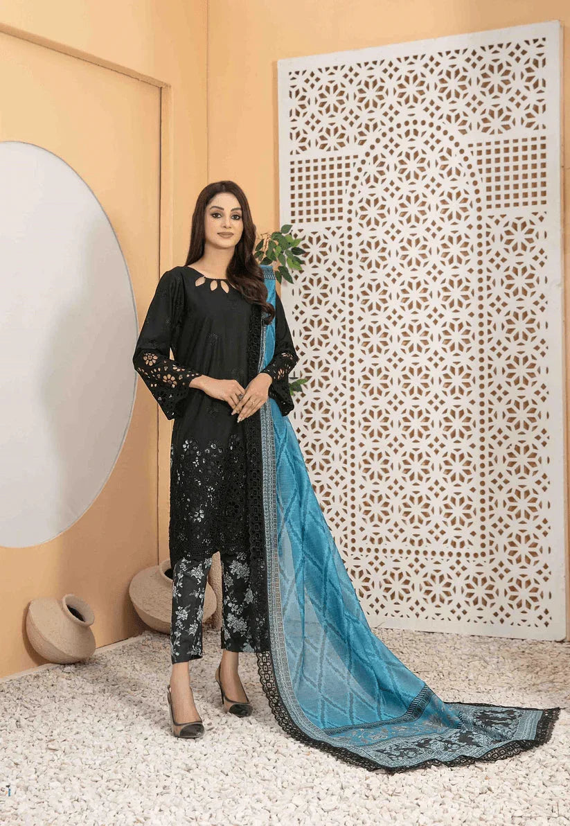 3 Piece Stitched Suit Buhaisa by Tawakkal Fabrics