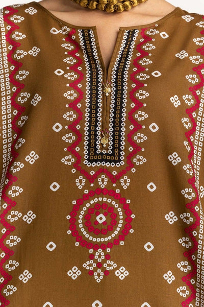 Gul Ahmed 03 Piece Stitched Printed Lawn Shirt Dupatta Dyed Trouser KJP-43164
