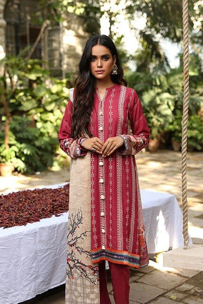 Lakhany Aangan Embroidered Unstitched 3 Piece Suit AE-6601 A
