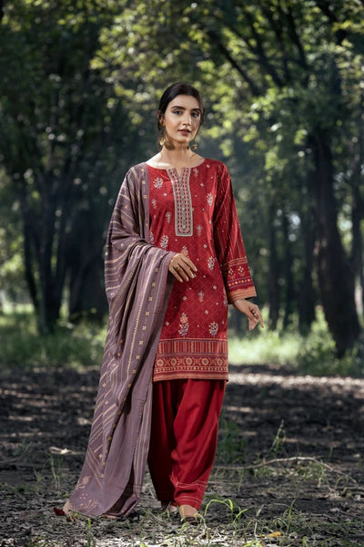 Lakhany 3 Piece Unstitched Embroidered Pashmina Suit DEW-6023-B