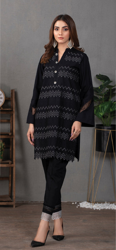 Lakhany Elegant Black Lawn Stitched 1 Piece Shirt LSM-2199