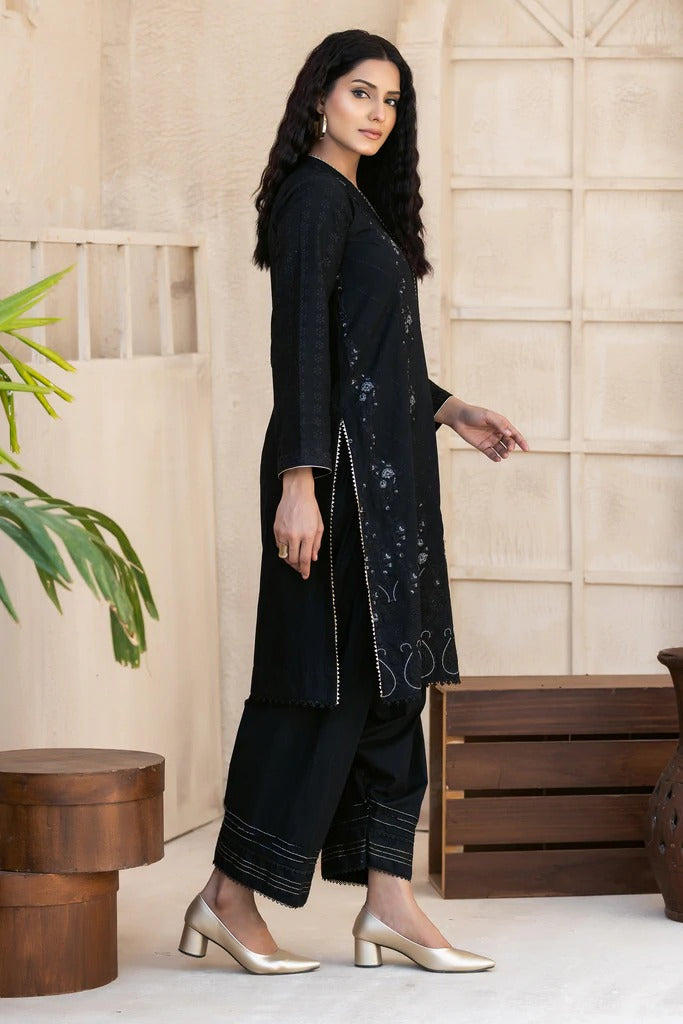 Ready To Wear Lakhany 01 Piece Black On Black Cambric Shirt - LSM-2635