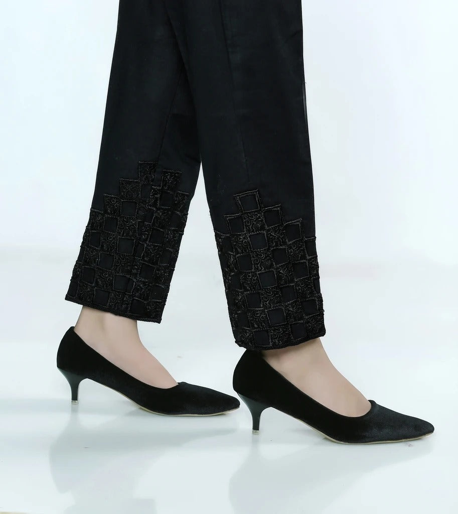 Lakhany 01 Piece Embroidered Stitched Trousers LSM-T-1599-Black