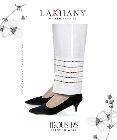 Lakhany 01 Piece Embroidered Stitched Trousers LSM-T-2090-White