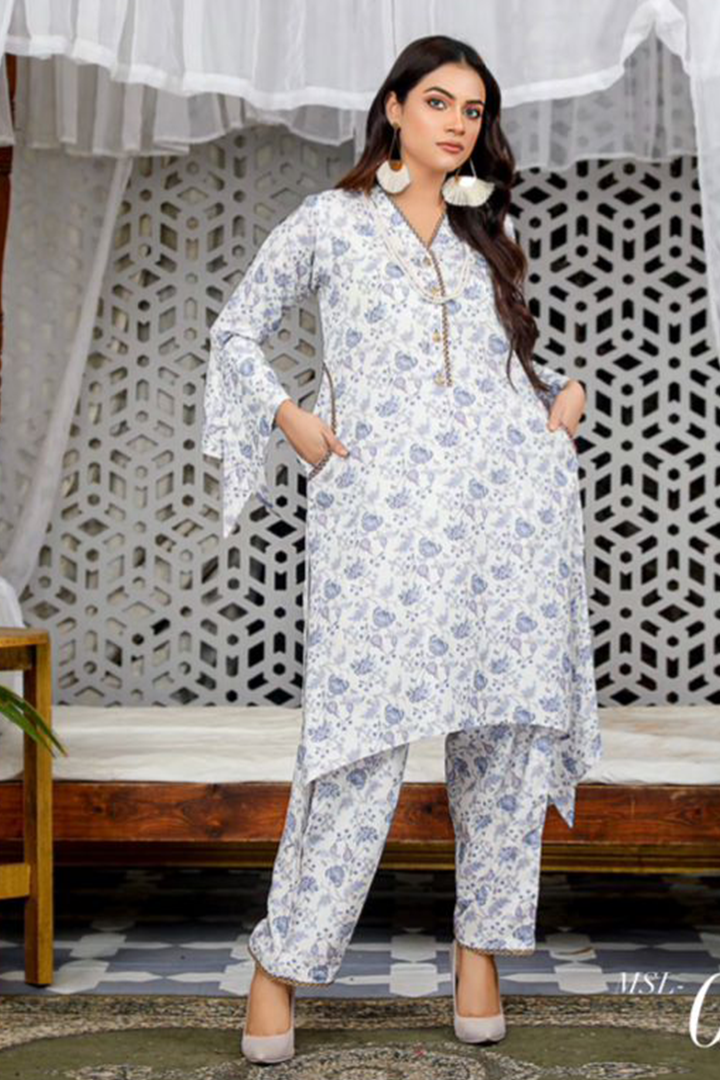 Munira Designer 2 Piece Stitched Dhanak Fabrics Printed Suit - MSL-05