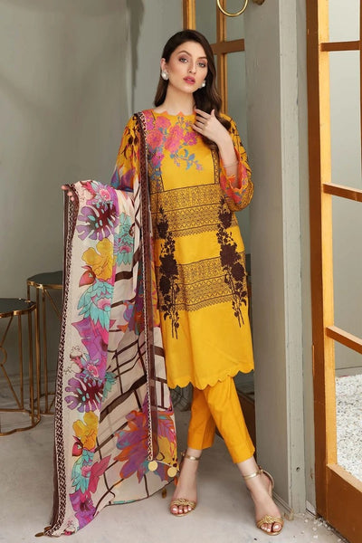 Charizma 3 Piece Unstitched Embroidered Brosha Lawn Suit - RM-13
