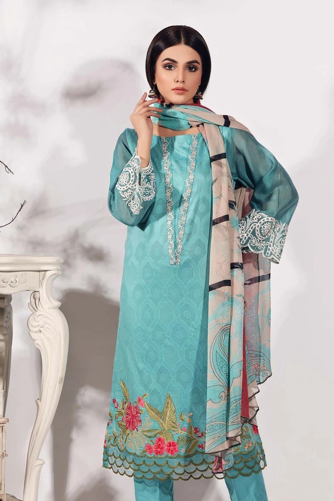 Charizma 3 Piece Unstitched Embroidered Brosha Lawn Suit - RM-22