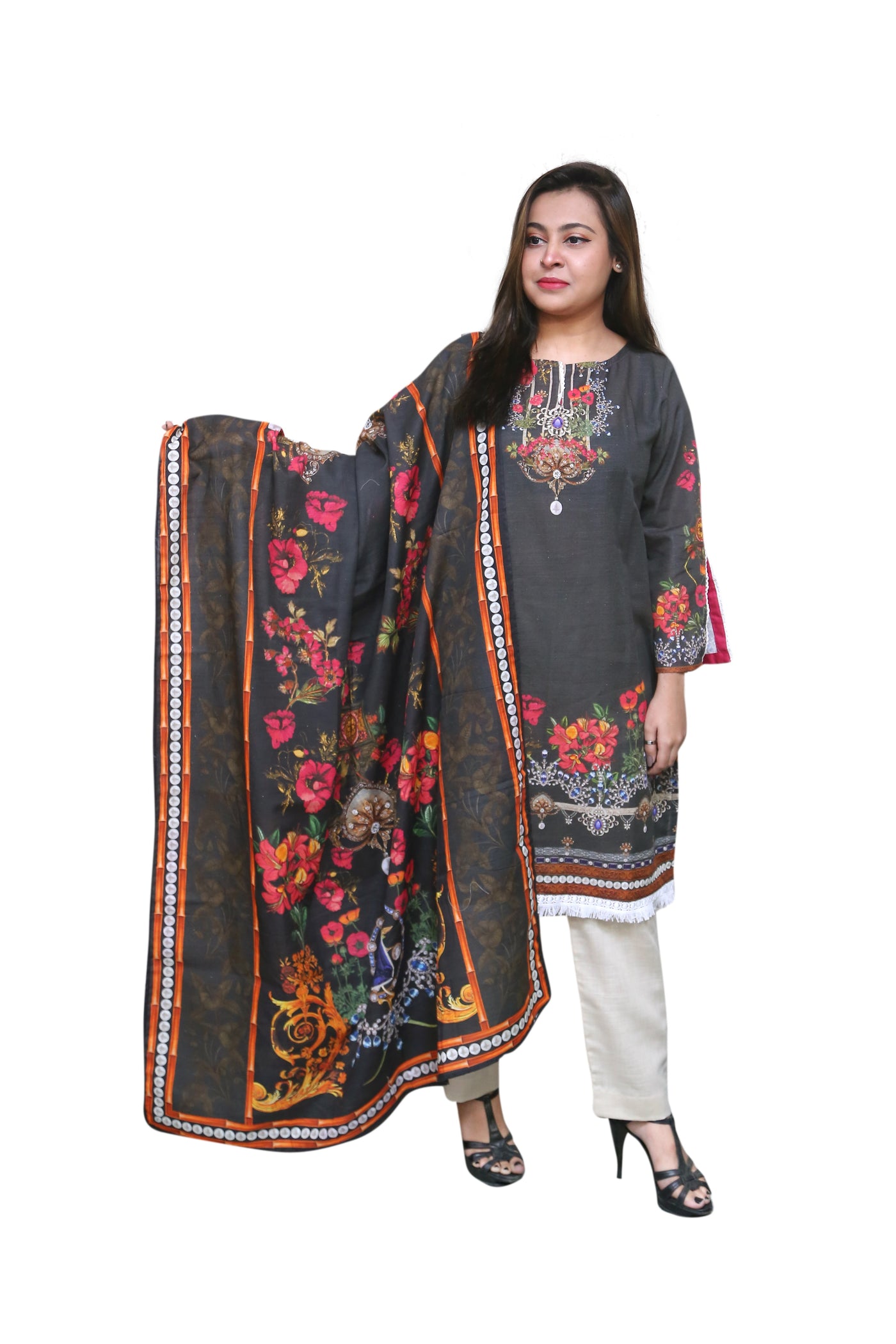 ZS Textile Salina Khaddar Printed Stitched 3 Piece Suit SKP5-009