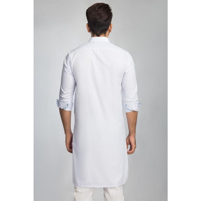 Gul Ahmed Ready to Wear Men 100% Cotton Fashion Regular Fit Stitched Suit White SKS-129