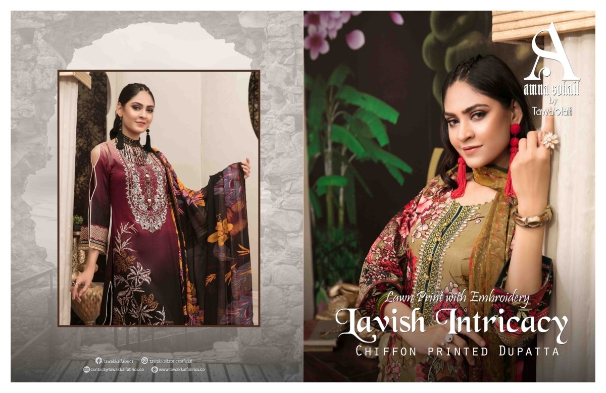Amna Sohail By Tawakkal Fabrics Lavish Intricacy Collection 2021 - Stylealouduk