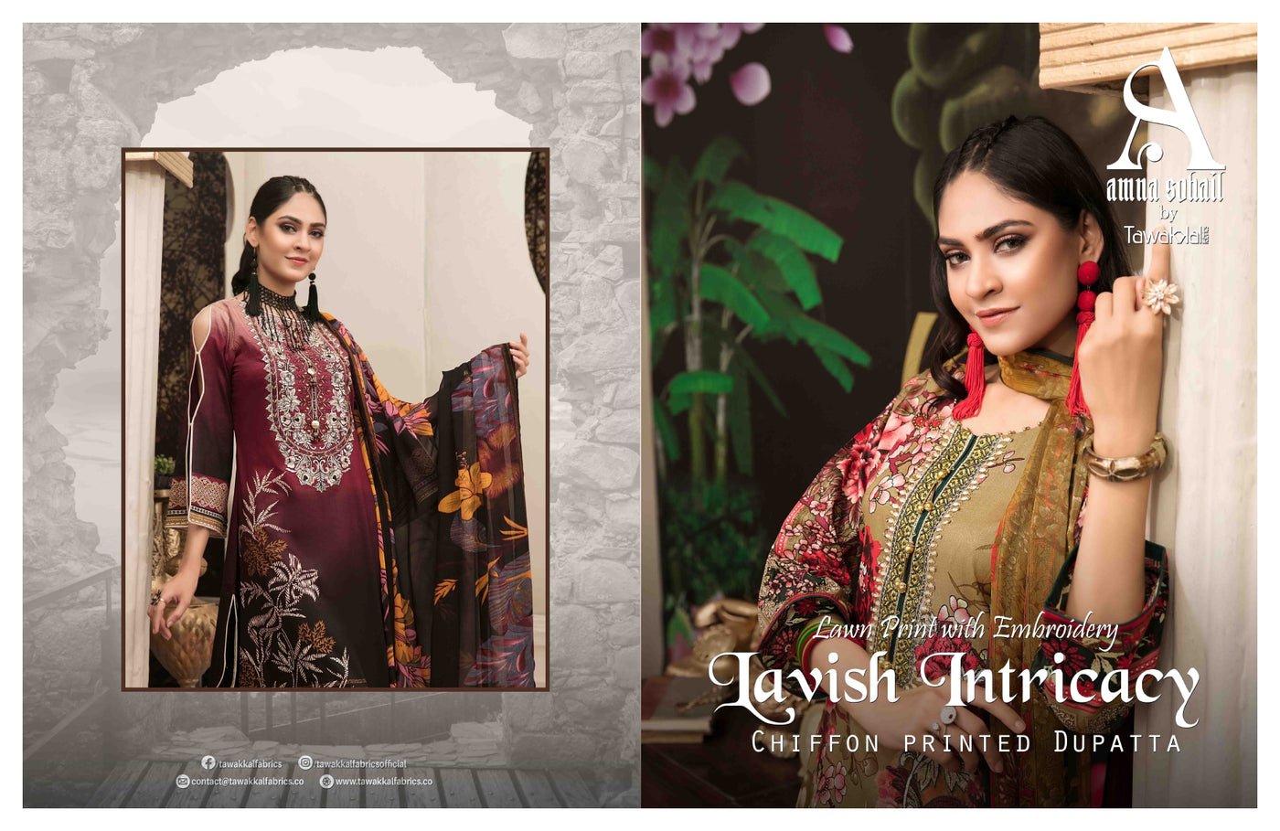 Amna Sohail By Tawakkal Fabrics Lavish Intricacy Collection 2021