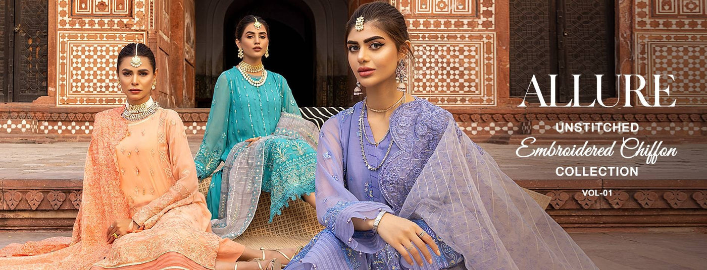 Charizma Allure Embroidered Chiffon Collection 2022 Vol-01