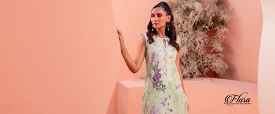 Firdous 2 Piece Flora Cotton Satin Collection 2023 - Stylealouduk