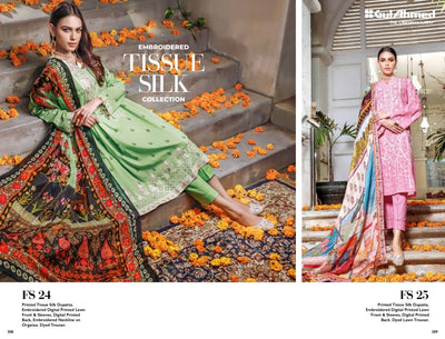 Gul Ahmed Embroidered Tissue Silk Collection 2021 - Stylealouduk