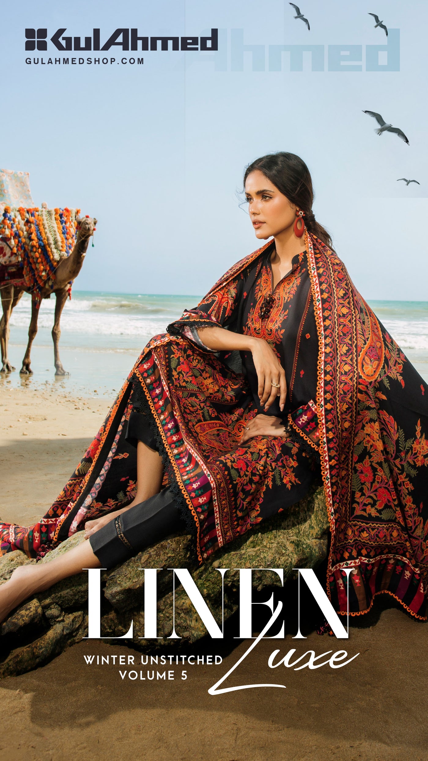 Gul Ahmed Linen Luxe Winter Collection 2023 Vol-05