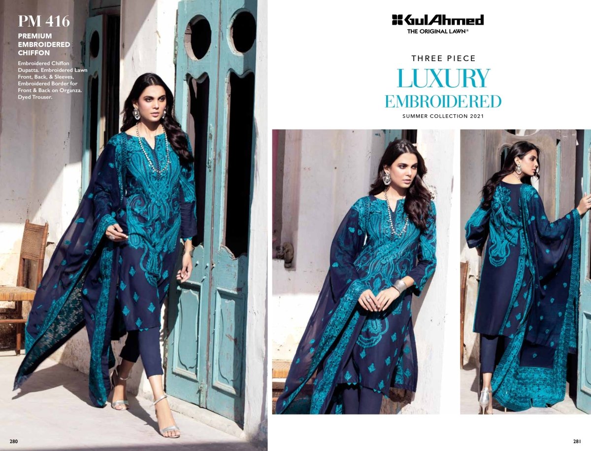 Gul Ahmed Luxury Embroidered Collection 2021 - Stylealouduk