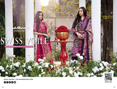 Gul Ahmed Swiss Voile Luxury Embroidered Collection 2021
