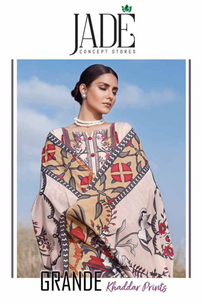 Jade Classic Revitalized by Firdous Lawn Grane Khaddar Prints Collection 2021 - Stylealouduk