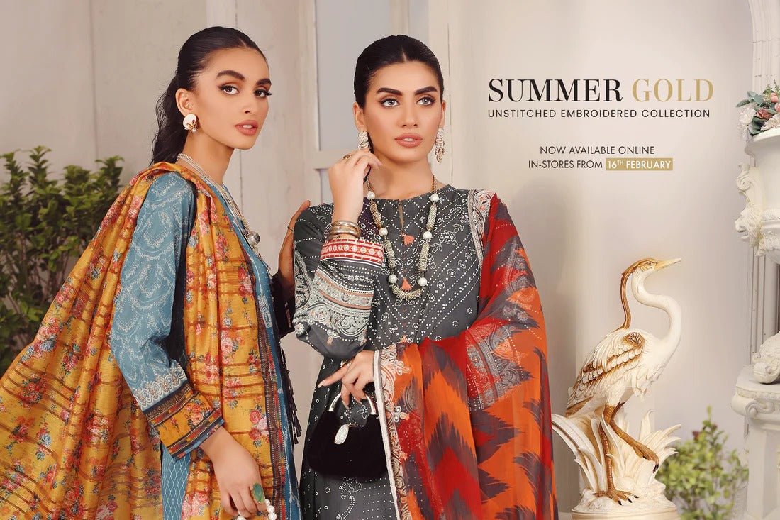 Lakhany Summer Gold Embroidered Collection 2023 - Stylealouduk