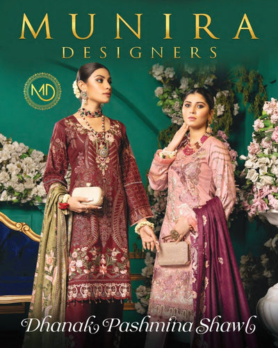 Munira Designer Dhanak Pashmina Shawl Collection 2022 - Stylealouduk