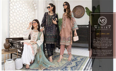 Munira Designer Digital Embroidered Printed Lawn Fabric Collection 2022 - Stylealouduk