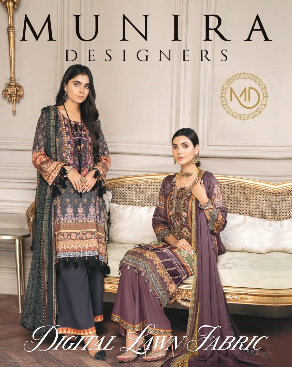 Munira Designer Digital Fabric Lawn Collection 2022 - Stylealouduk