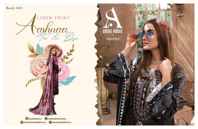 Tawakkal Fabrics Aashnaa Tie & Dye Linen Print Collection 2021