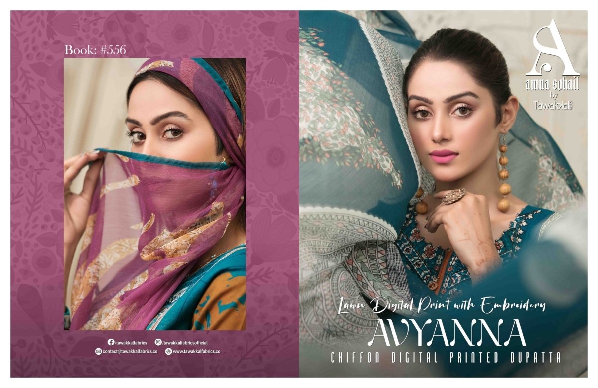 Tawakkal Fabrics Avyanna Digital Print Lawn Collection 2021 - Stylealouduk
