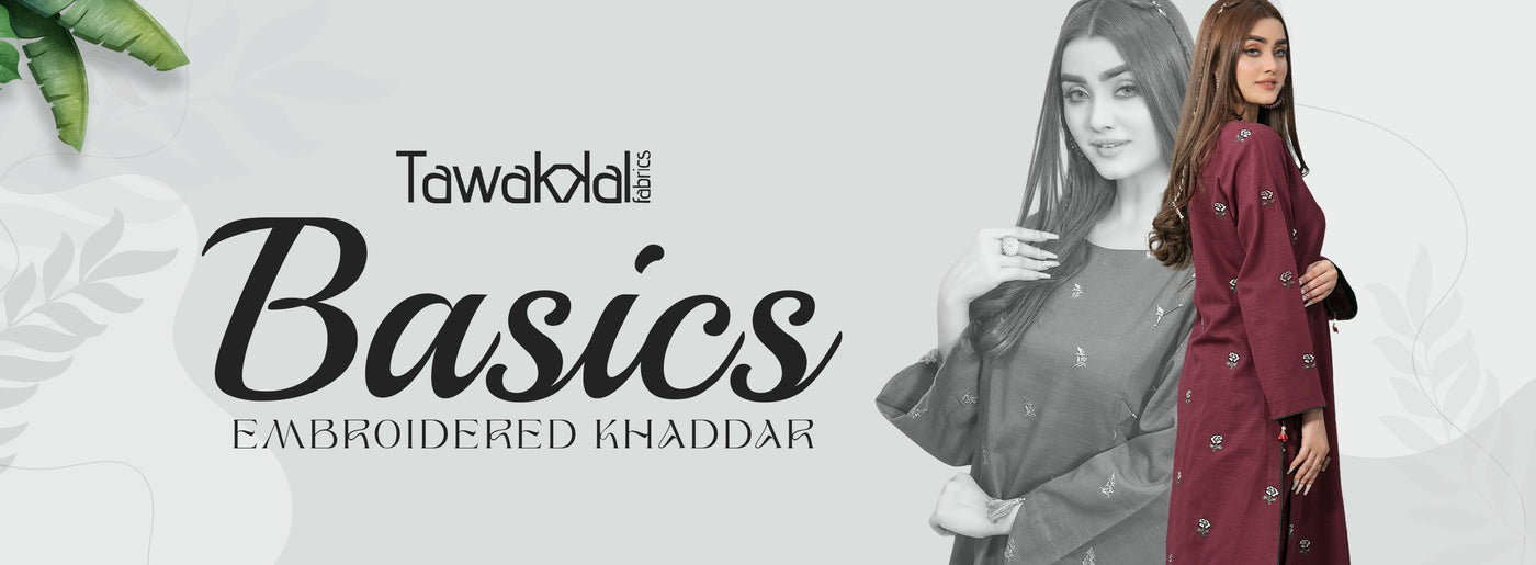 Tawakkal Fabrics Basics Embroidered Khaddar Collection 2022