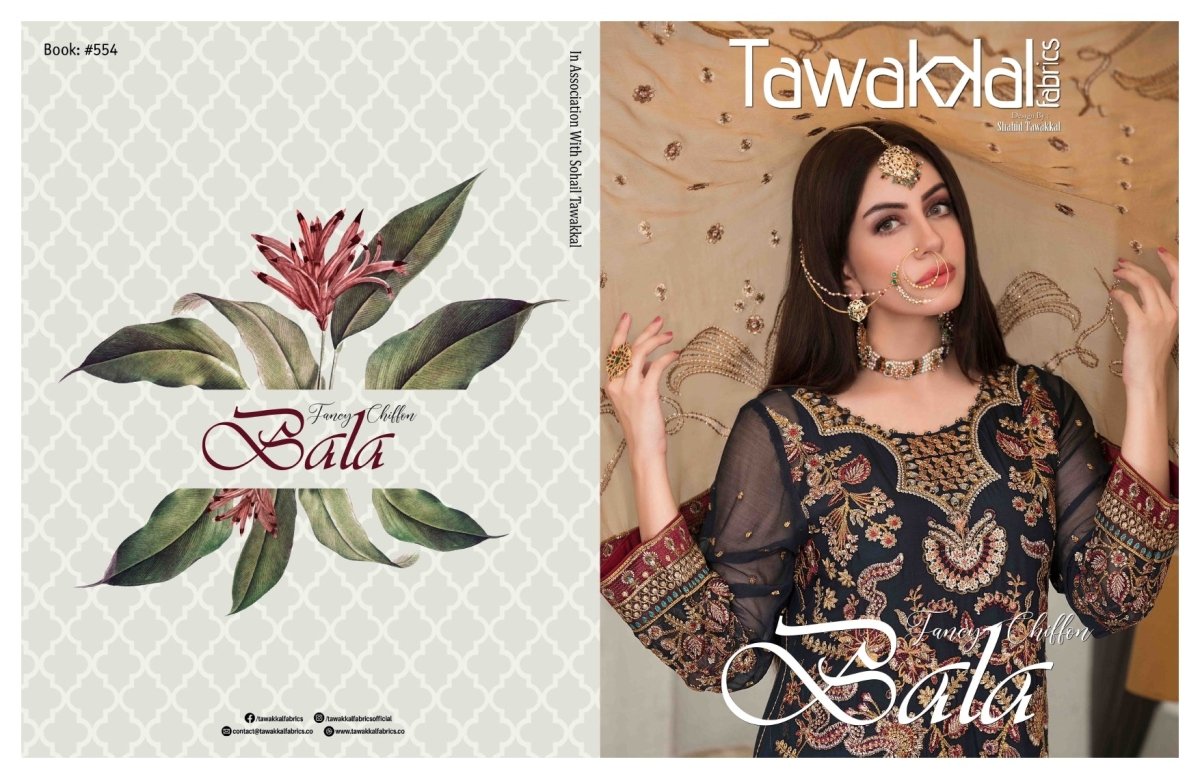 Tawakkal Fabrics By Shahid Tawakkal Fancy Chiffon Bala Collection 2021 - Stylealouduk