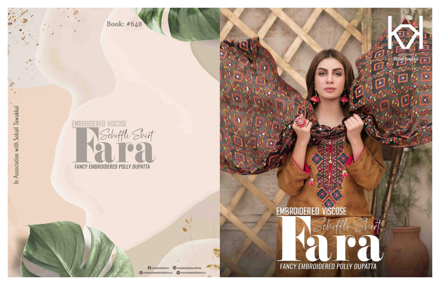 Tawakkal Fabrics Fara Embroidered Viscose Collection 2021
