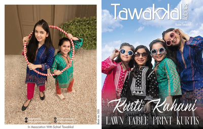 Tawakkal Fabrics Kurti Kahani Lawn Table Print Kurtis Collection 2021 - Stylealouduk