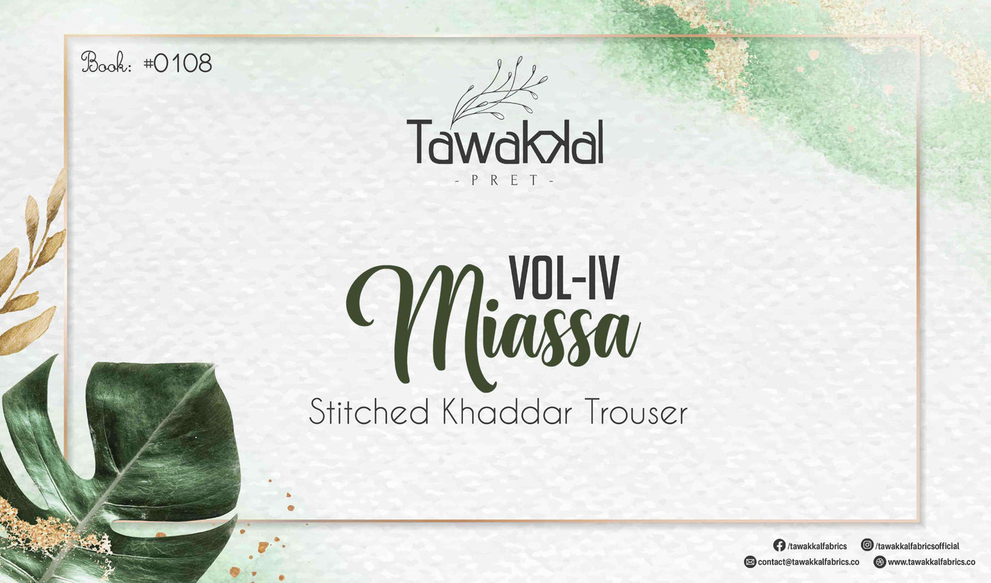 Tawakkal Fabrics Miassa Vol-4 Trousers Collection 2022