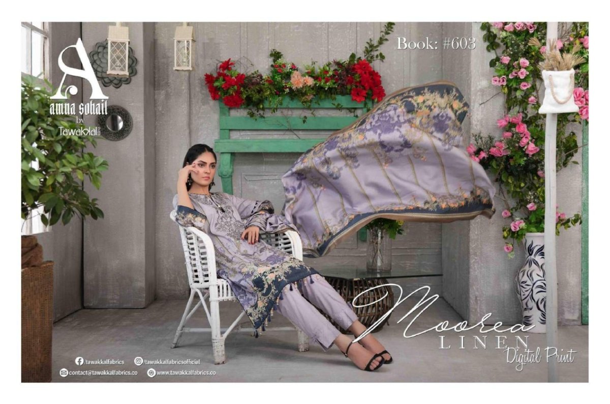Tawakkal Fabrics Moorea Linen Digital Print Collection 2021 - Stylealouduk