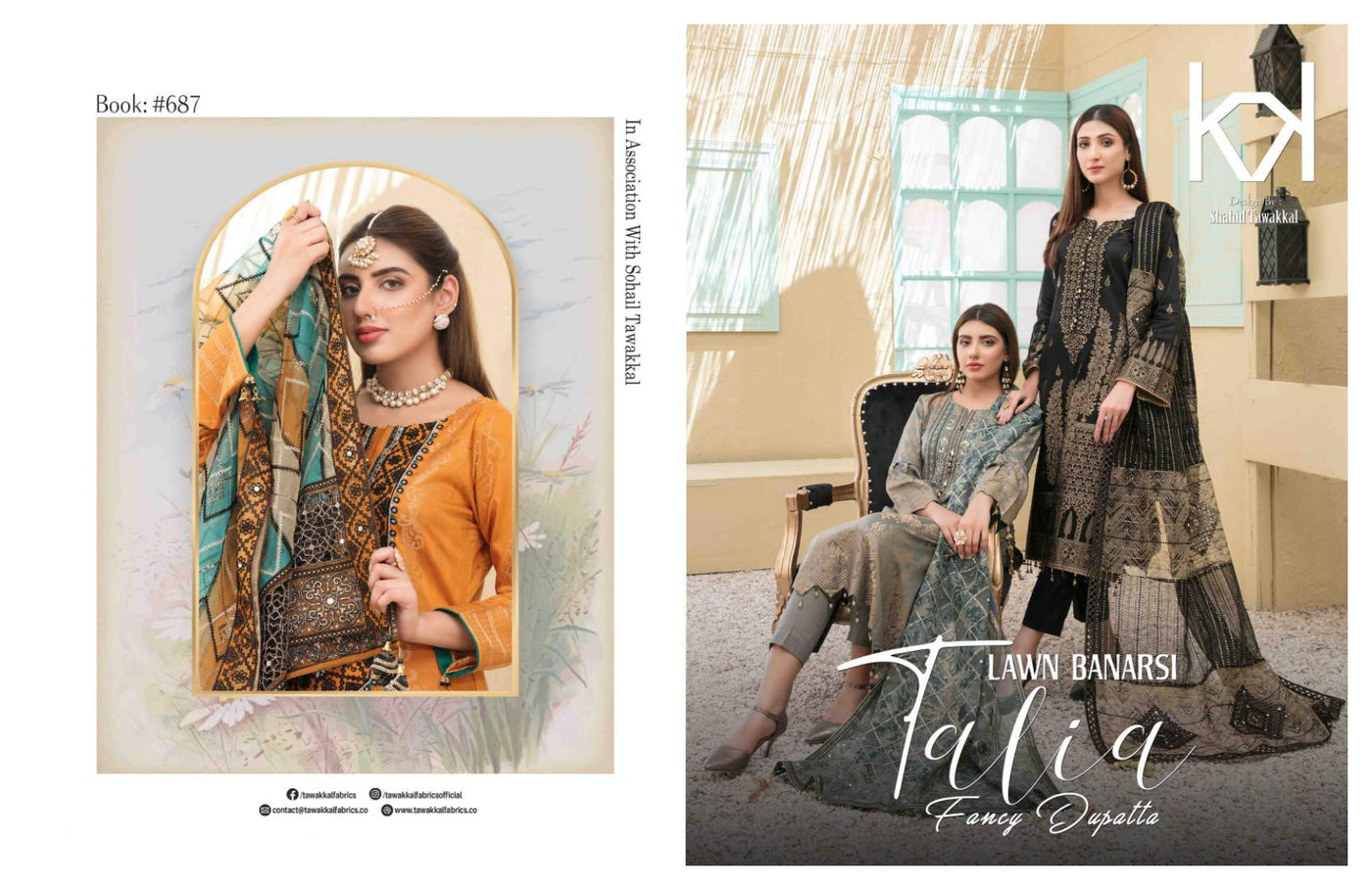 Tawakkal Fabrics Talia Banarsi Lawn Collection 2022