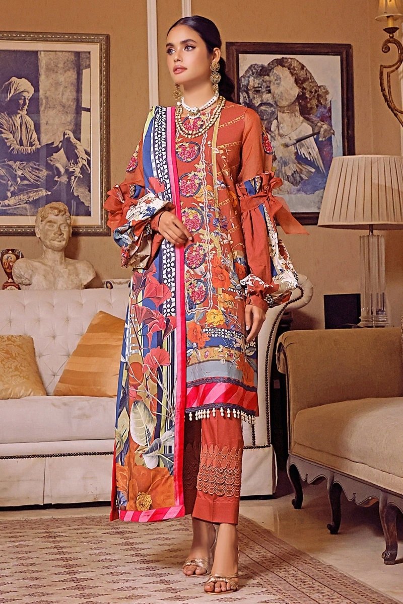 Jade Classic Revitalized by Firdous Lawn 3 Piece Unstitched Air Jet Linen Suit - D-19491