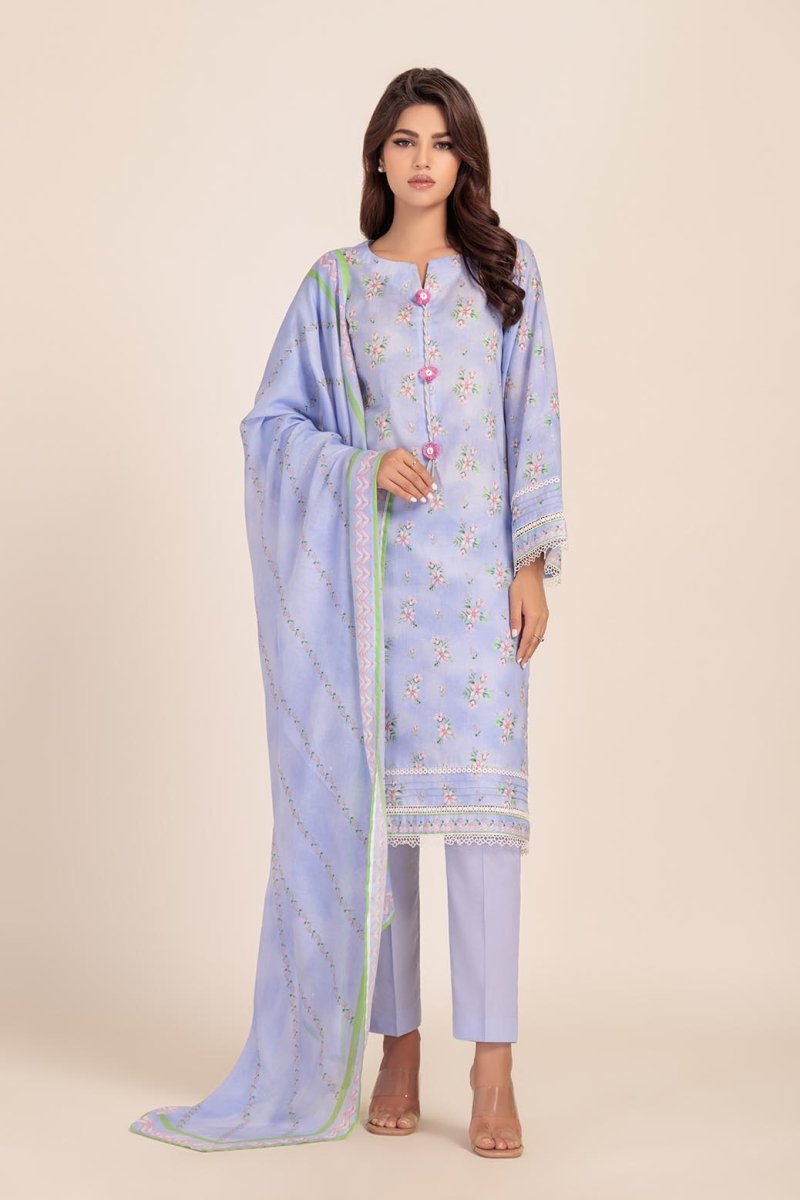 Ready To Wear Bonanza 3 Piece Digital Printed Lawn Suit - 1S24P3P023-Floral Field