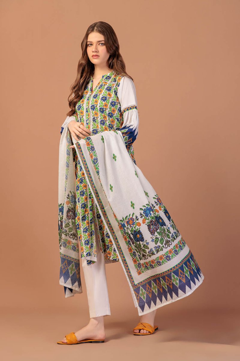 Ready To Wear Bonanza 3 Piece Digital Printed Lawn Suit - 1S24P3P066-MULTI