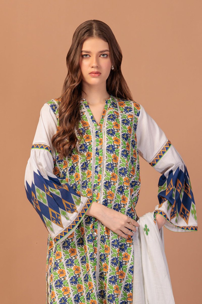 Ready To Wear Bonanza 3 Piece Digital Printed Lawn Suit - 1S24P3P066-MULTI