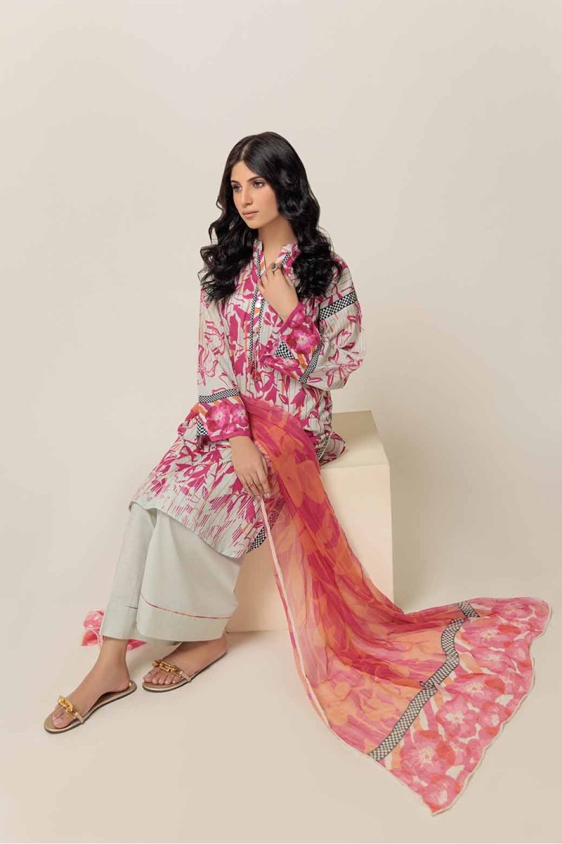 Ready To Wear Bonanza 3 Piece Digital Printed Lawn Suit - 1S24P3P160-FUCHSIA