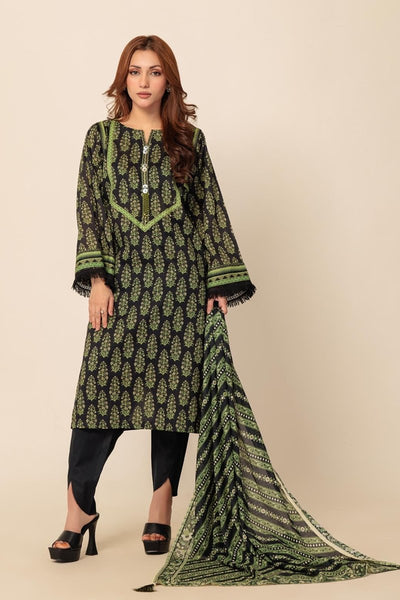 Ready To Wear Bonanza 3 Piece Digital Printed Lawn Suit - 1S24P3P256-BLACK