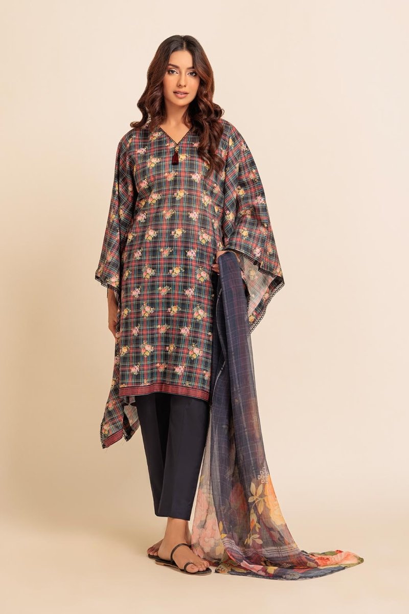 Ready To Wear Bonanza 3 Piece Digital Printed Lawn Suit - 1S24P3P295-BLACK