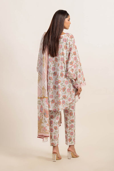 Ready To Wear Bonanza 3 Piece Digital Printed Lawn Suit - 1S24P3P409-Coral Bloom