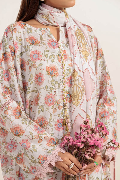 Ready To Wear Bonanza 3 Piece Digital Printed Lawn Suit - 1S24P3P409-Coral Bloom