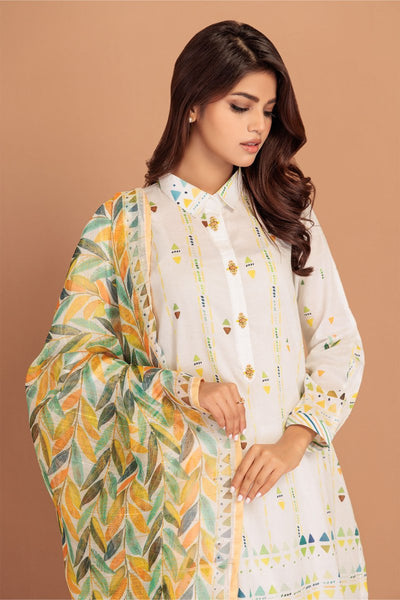 Ready To Wear Bonanza 3 Piece Digital Printed Lawn Suit - 1S24P3P586-WHITE