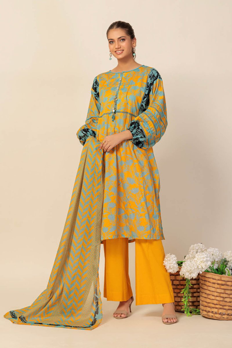 Ready To Wear Bonanza 3 Piece Digital Printed Lawn Suit - 1S24P3P923-Daisy Dase