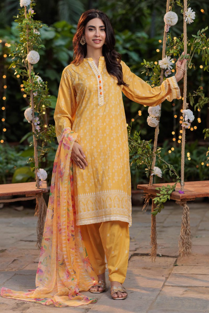 Ready To Wear Bonanza 3 Piece Digital Printed Lawn Suit - 1S24U3P814 - Eden Garden